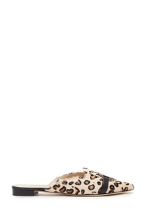 Леопардовые мюли с отделкой Sewe Manolo Blahnik