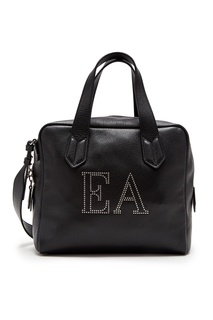 Кожаная сумка с логотипом Emporio Armani