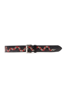 Черный ремень с принтом Gucci Man