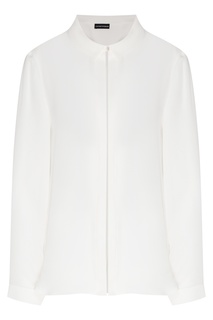 Белая рубашка из шелка Emporio Armani