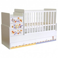 Кроватка-трансформер Polini kids Simple 1100 с комодом