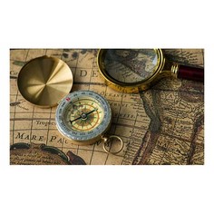 Картина (50х30 см) Компас и лупа HE-101-730 Ekoramka