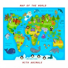 Картина (50х70 см) Карта мира HE-101-123 Ekoramka