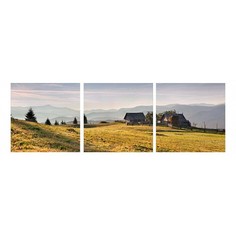 Набор из 3 картин (120х40 см) Домики в поле ME-109-204 Ekoramka