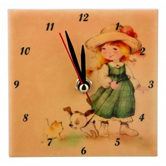Настольные часы (10x10 см) Милые девочки 354-1325