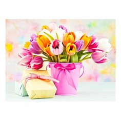 Картина (40х30 см) Разноцветные тюльпаны HE-101-699 Ekoramka
