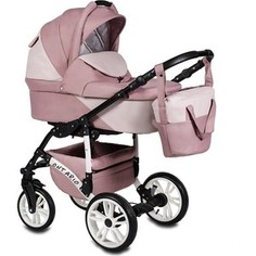 Коляска 2 в 1 Alis ONTARIO Lux Ol 04 (т.розовый-св.розовая кожа)