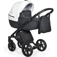 Коляска 2 в 1 Indigo DURAN Du 01 (черный-белая кожа)