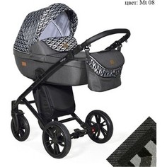 Коляска 2 в 1 Indigo MARCO Next Mn 08 (черный-черный узор-черная кожа)