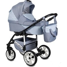 Коляска 2 в 1 Alis ONTARIO Lux Ol 05 (синий джинс-голубая кожа)