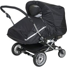 Дождевик для прогулочной коляски двойни Tullsa black (лицом к себе) 40802
