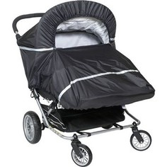 Дождевик для прогулочной коляски двойни Tullsa black (лицом от себя) 44102