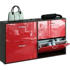 Обувница Мастер Милан-29 глянец (венге - красный) МСТ-ОДМ-29-ВР-ГЛ