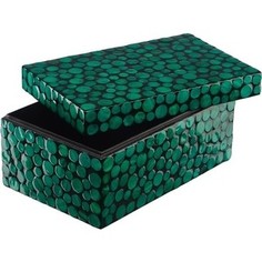 Шкатулка для хранения ВеЩицы Малахитовые кольца, зеленый, черный Д210 Ш120 В100