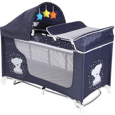 Манеж Lorelli Moonlight 2 Rocker Синий Dark Blue Teddy 1832
