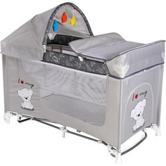 Манеж Lorelli Moonlight 2 Rocker Серый Grey My Teddy 1833