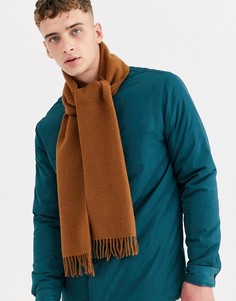 Светло-коричневый шерстяной шарф Weekday - Рыжий