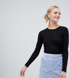 Мягкий трикотажный лонгслив Monki - Черный