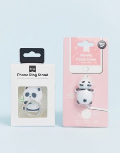 Кольцо для телефона и насадка для кабеля Typo panda - Мульти