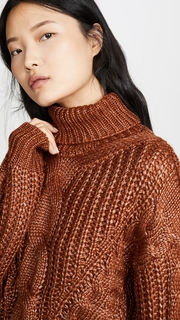 J.O.A. Cable Turtleneck Sweater
