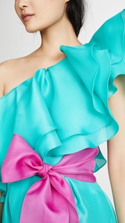 Prabal Gurung Giverny One Shoulder Ruffle Skirt Dress