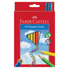 Карандаши цветные Faber-Castell Jumbo, 30 цветов, с точилкой