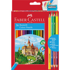 Карандаши цветные Faber-Castell, 36 цветов + 4, с точилкой