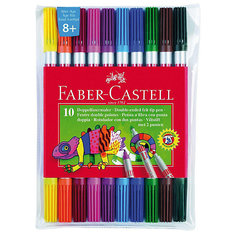 Фломастеры двусторонние Faber-Castell, 10 шт, смываемые