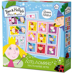 Настольная игра Origami "Бен и Холли: 2 в 1", лото, домино, 2 пазла