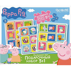 Набор 3в1: Лото + Мемо + Домино +3 пазла , Свинка Пеппа Origami