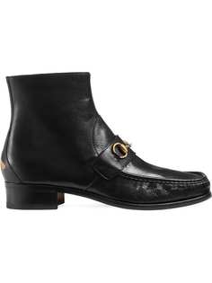 Gucci кожаные ботинки с декором Horsebit