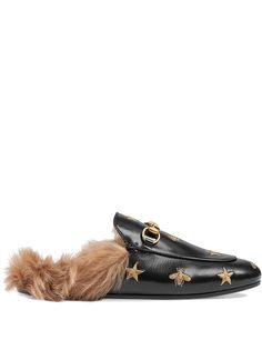 Gucci слиперы Princetown с вышитыми деталями