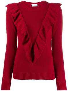 Red Valentino ruffled v jumper