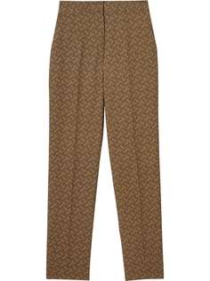 Burberry Monogram Print Silk Tailored Trousers