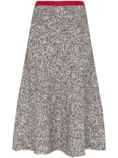 Vika Gazinskaya contrast waist melange wool skirt