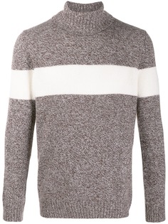 Fay striped knit roll neck jumper