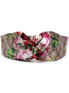 Gucci повязка на голову с цветочным принтом и логотипом GG