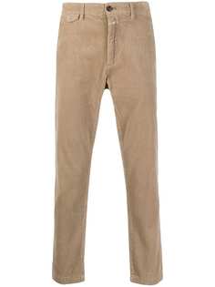 Closed corduroy straight leg trousers