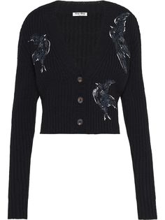 Miu Miu sequin embroidered V-neck cardigan