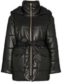 Nanushka Lenox hooded vegan leather puffer jacket