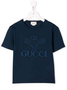 Gucci Kids tonal logo embroidered T-shirt