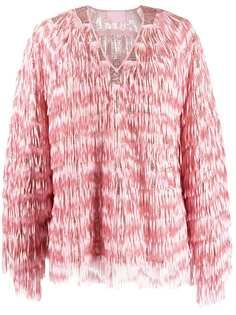 Giamba fringed sequin-embellished blouse