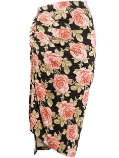 Paco Rabanne rose print wrap dress