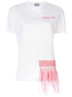 Prada футболка с перьями
