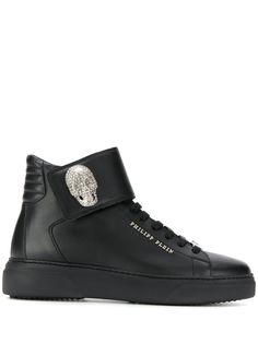 Philipp Plein высокие кроссовки с декором Skull