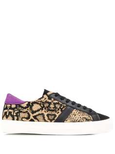 D.A.T.E. leopard panel sneakers