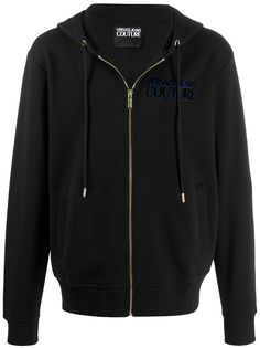 Versace Jeans Couture logo detail zipped hoodie