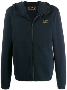 Ea7 Emporio Armani zipped logo hoodie