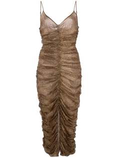 Nicholas ruched midi dress