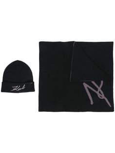 Karl Lagerfeld комплект из шарфа и шапки-бини K/Signature